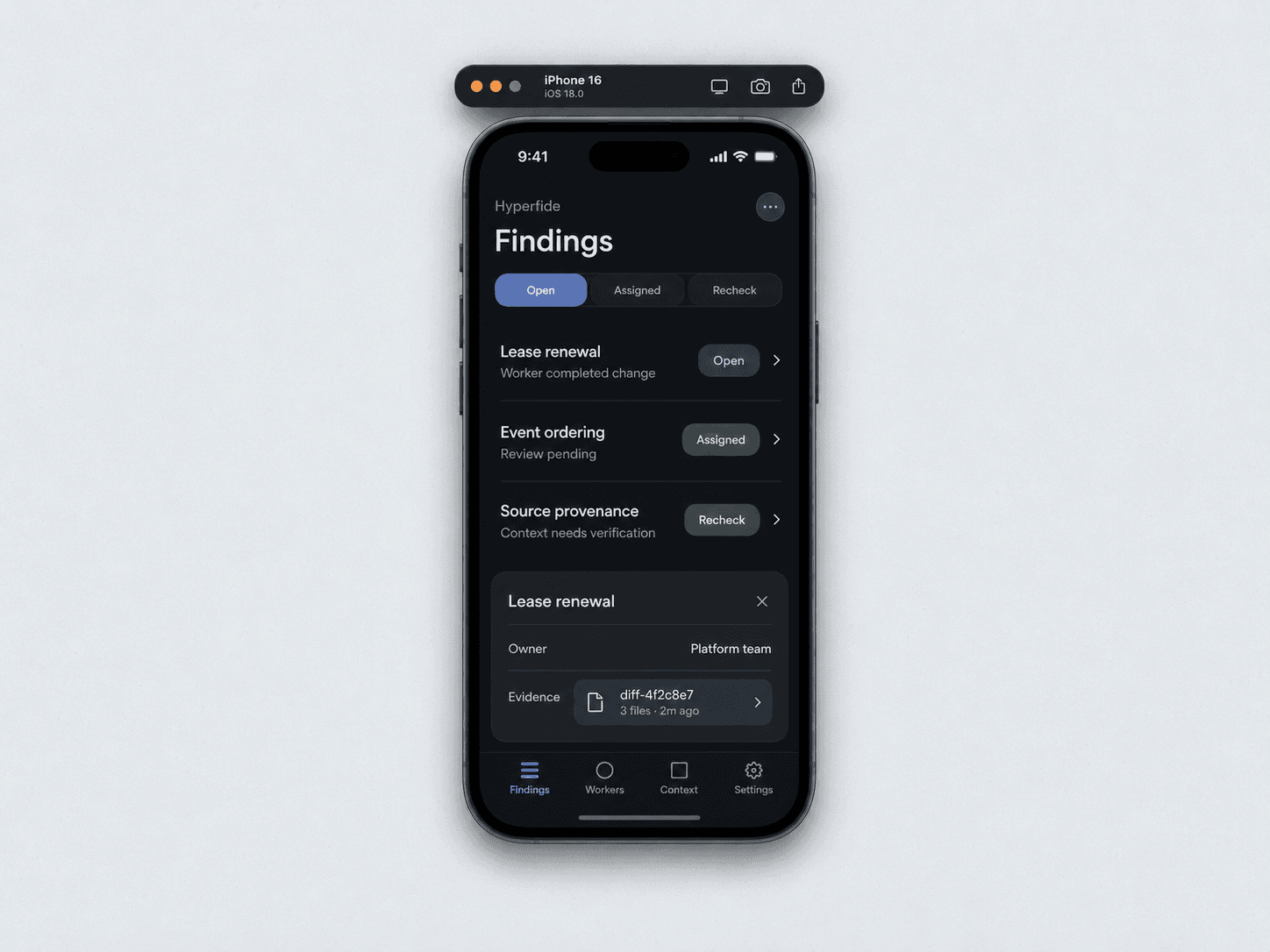 ui findings mobile — interface concept