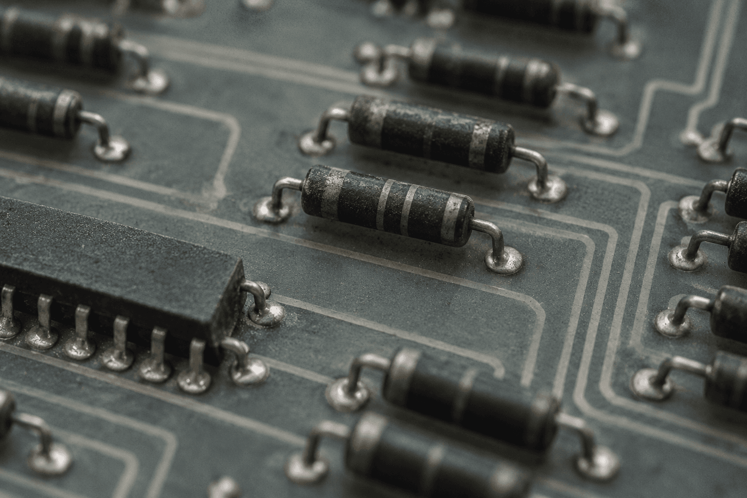 relay board macro — editorial illustration